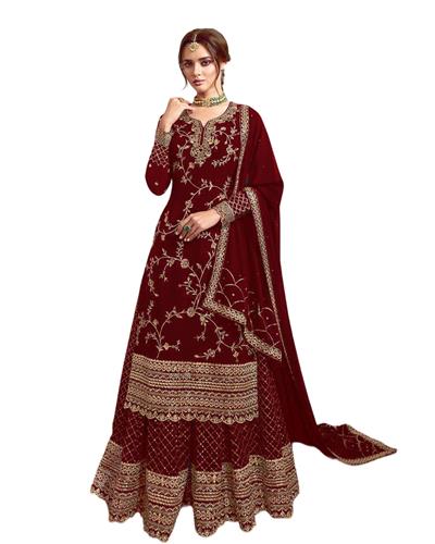 Gulaboo Present Lt 4902  Heavy Embroidery Designer Plazoo Suit