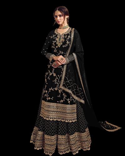 Gulaboo Present Lt 4902  Heavy Embroidery Designer Plazoo Suit