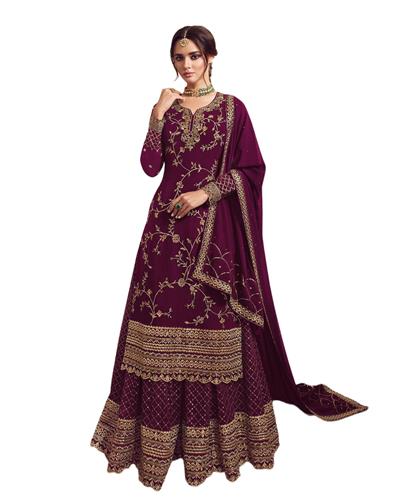 Gulaboo Present Lt 4902  Heavy Embroidery Designer Plazoo Suit