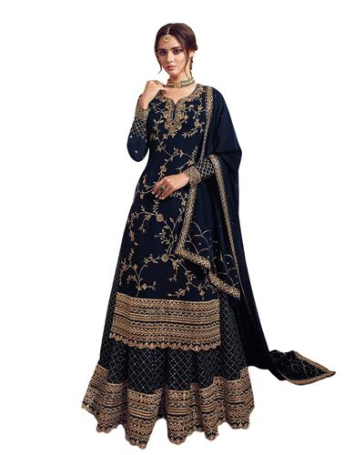 Gulaboo Present Lt 4902  Heavy Embroidery Designer Plazoo Suit