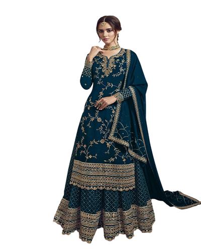 Gulaboo Present Lt 4902  Heavy Embroidery Designer Plazoo Suit