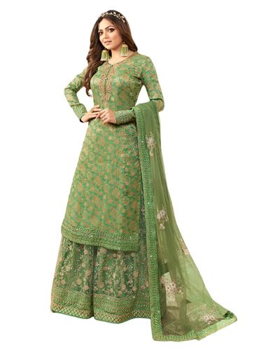 Gulaboo Present Lt 5407 Heavy Embroidery Designer Plazoo Suit 