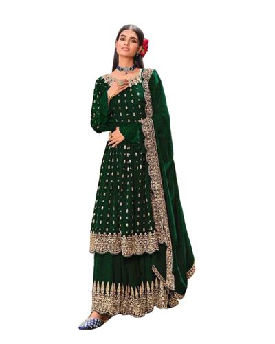 Gulaboo Present Lt 101 Heavy Embroidery Designer Plazoo Suit