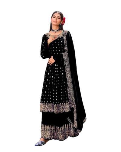 Gulaboo Present Lt 101 Heavy Embroidery Designer Plazoo Suit