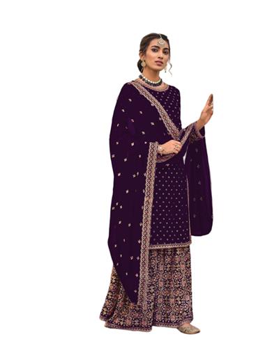 Gulaboo Present Eba 1448 Heavy  Embroidery Work Plazoo Suit 