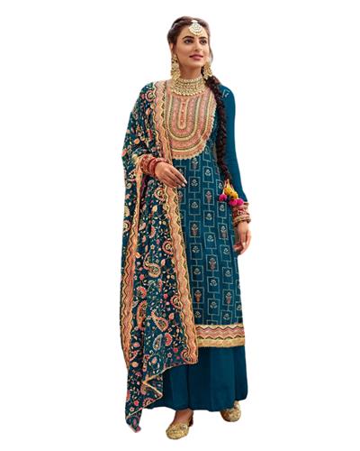 Gulaboo Present Eba 1207 Heavy Embroidery Designer Plazoo Suit