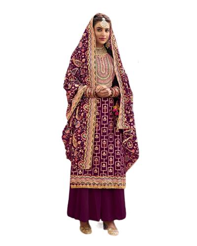 Gulaboo Present Eba 1207 Heavy Embroidery Designer Plazoo Suit