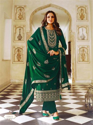 Gulaboo Present Zisa 13611 Heavy Embroidery Designer Plazoo Suit