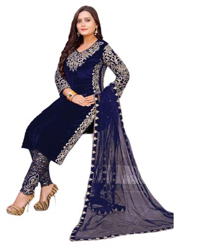 Gulaboo Present Blackberry SS 155 Heavy Embroidery Designer Stright Suit