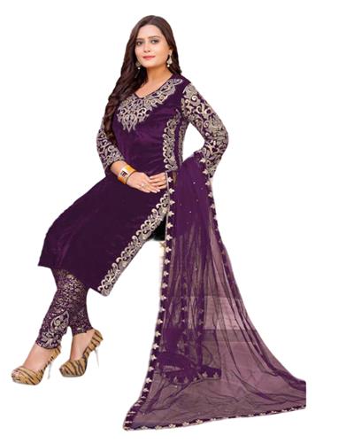 Gulaboo Present Blackberry SS 155 Heavy Embroidery Designer Stright Suit