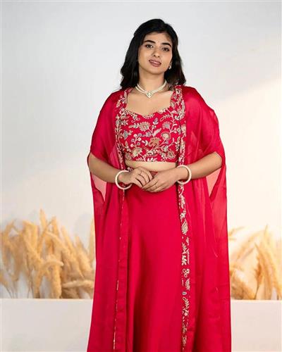 Pink Color Lehenga Choli With Dupatta in Teby Silk With Sequence Embroidery