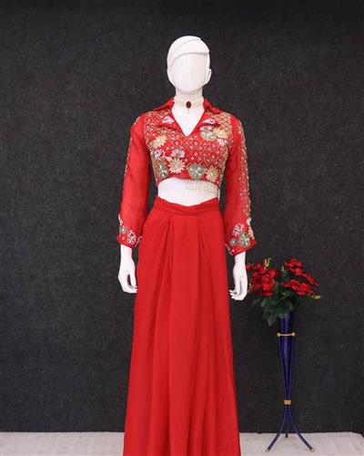 fandy satin dhoti set with blouse perfect for weddings and parties