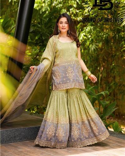 Pista Chinon Embroidery Work Salwar Suit