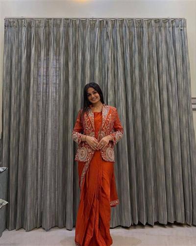 Pre Draped Ready to Wear Saree With Heavy Embroidery Jacket