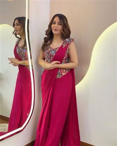 Trending Embroidery Sequence work ready to wear saree with Embroidery Blouse