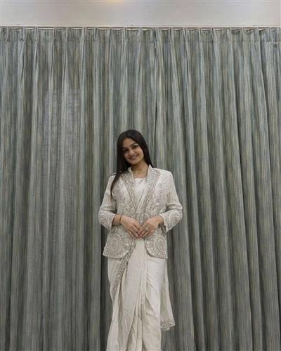 Pre Draped Ready to Wear Saree With Heavy Embroidery Jacket