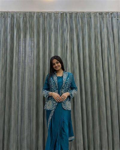 Pre Draped Ready to Wear Saree With Heavy Embroidery Jacket