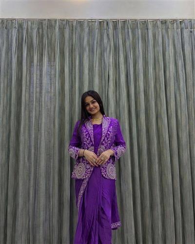 Pre Draped Ready to Wear Saree With Heavy Embroidery Jacket
