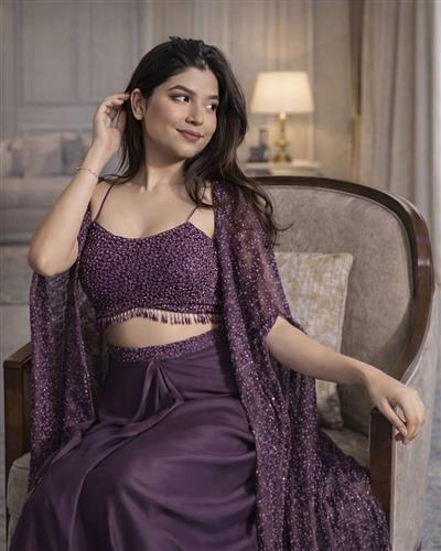 Sequence Embroidery Party Wear Indo Western Design