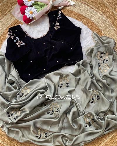 HEAVY SOFT TWO DAYS ON RANGOLI SILK FABRIC ON BEAUTIFUL KHATLI CUTDANA HANDWORK AND DOUBLE LAYER ARC