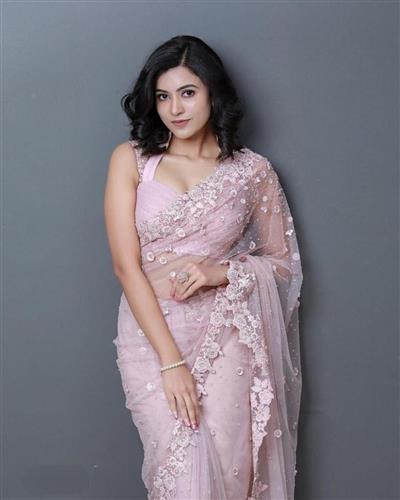 HEAVY KHADI ORGANZA SILK FABRIC ON BEAUTIFUL EMBROIDERY MULTI THREAD WORK WITH STONE AND RIVET ON SA