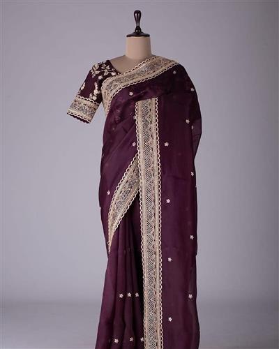 HEAVY BLACK RANGOLI SILK FABRIC ON MULTI, CODING & SEQUENCE EMBRODIERY WORK SAREE