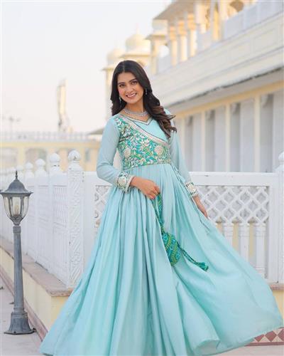  Launching New Festival Bandhej Long Gown 076