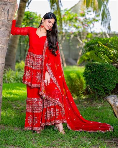 Launching New Designer Party Wear Top & Sarara Pair 094
