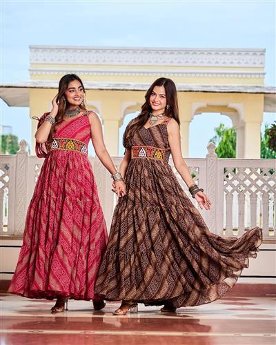 Launching Navratri Special Gamathi Work Gown 136