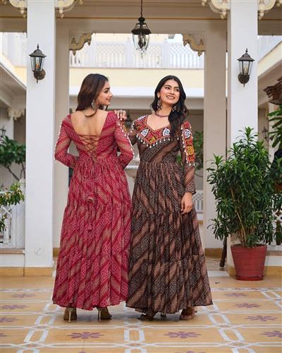  Launching Navratri Special Gamathi Work Gown  109