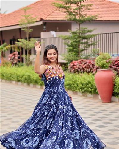 Launching Navratri Special Gamathi Work Gown 116