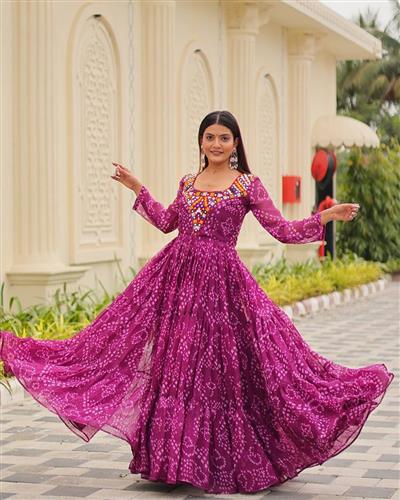 Launching Navratri Special Gamathi Work Gown  119