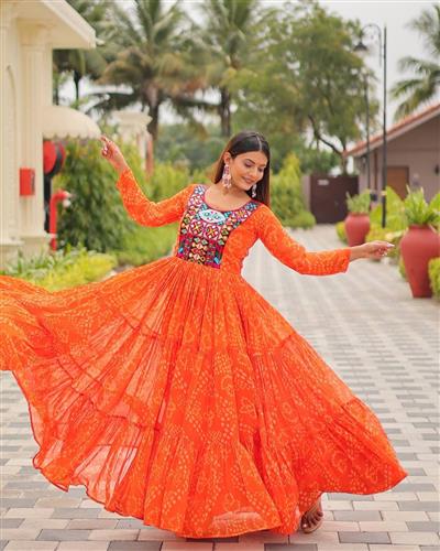  Launching Navratri Special Gamathi Work Gown  123
