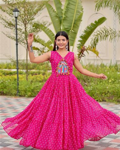  Launching Navratri Special Gamathi Work Gown  128