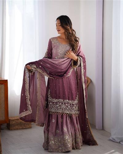 HEAVY SOF CHINON SILK SARARA SUIT FOR WOMEN