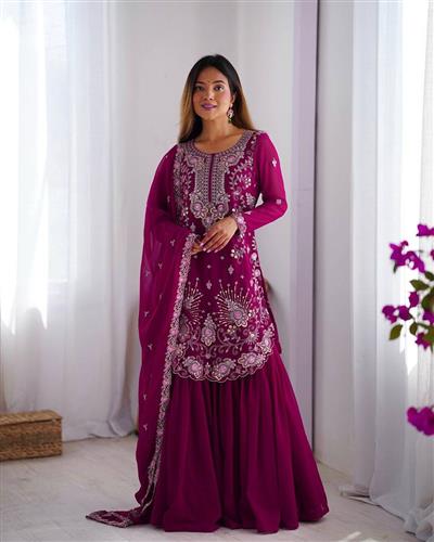 HEAVY FAUX GEORGETTE SHARATA SUIT FOR WOMEN 02