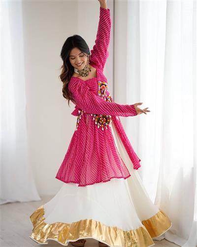 Premium Faux Georgette Heavy Embroidery Top With Lehengha  41