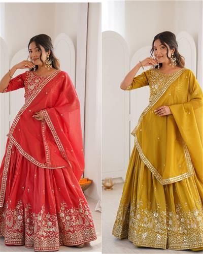 Embroidered Heavy Simmer Silk Lehenga 70